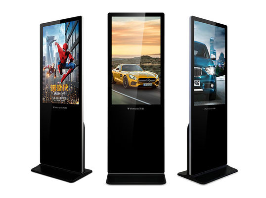 واي فاي الترا سليم داخلي كشك الإعلان الرقمي LCD مع الزجاج المقسى